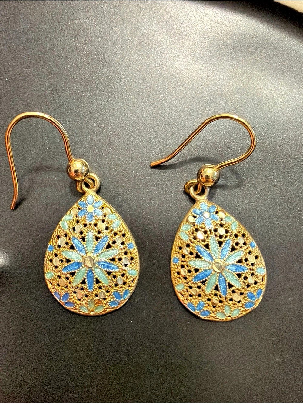 Mia Fiore Dyadema 18k Gold-plated Sterling Silver filigree Enamel Earrings